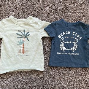 Lightly worn Little Co. by Lauren Conrad T-Shirts, Blue 3 m and Green 9 m.